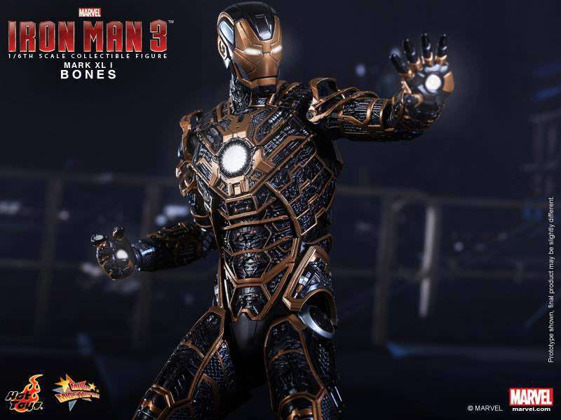 Hot Toys MMS251 Iron Man 3 Iron Man Mark XLI (41) Bones Sixth Scale Figure