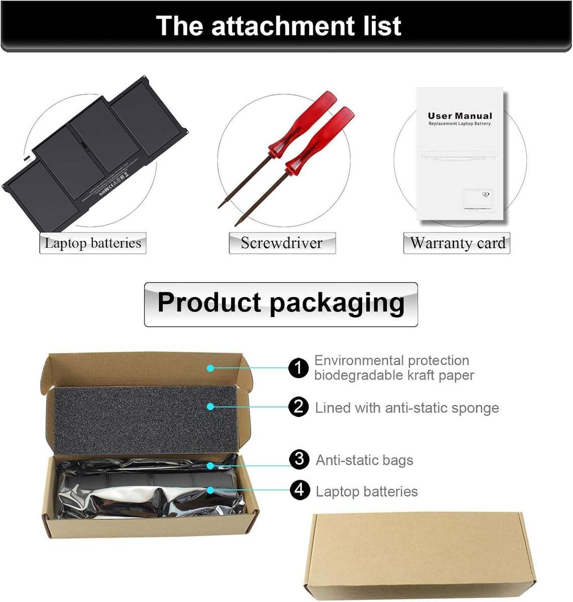 Brand New Replacement Battery for MacBook Air 13" A1466 (Compatible with A1496 A1405 A1377)