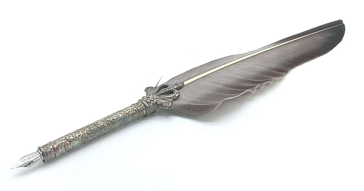 Antique Feather Quill Pen Calligraphy Set