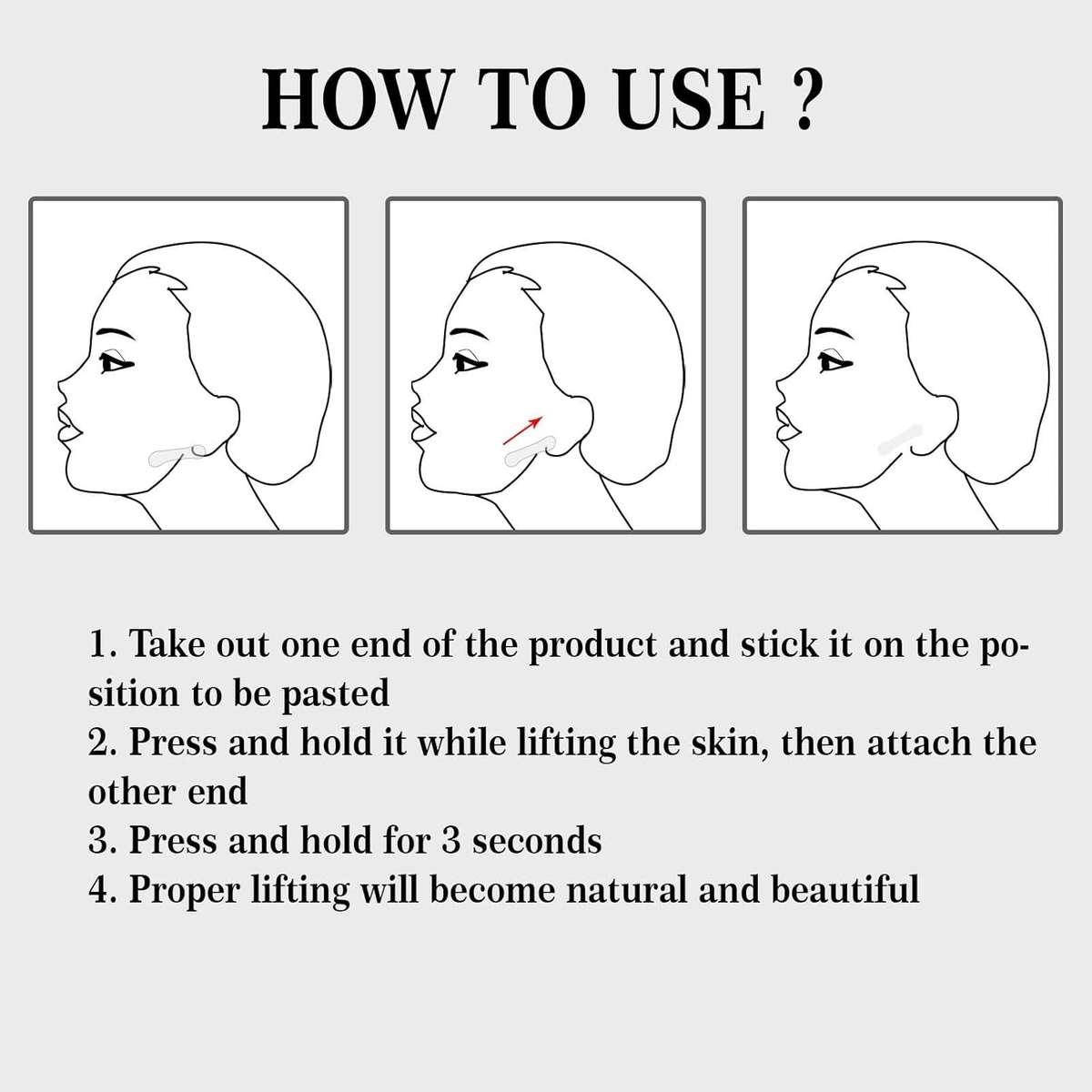 V-Shaped Invisible Tape Face Lift Tape for Wrinkles (40 Patches)