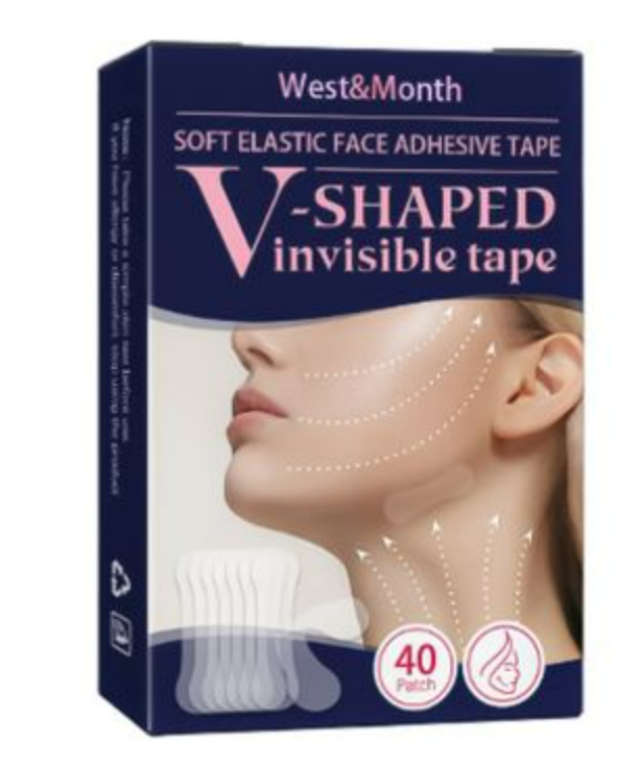 V-Shaped Invisible Tape Face Lift Tape for Wrinkles (40 Patches)