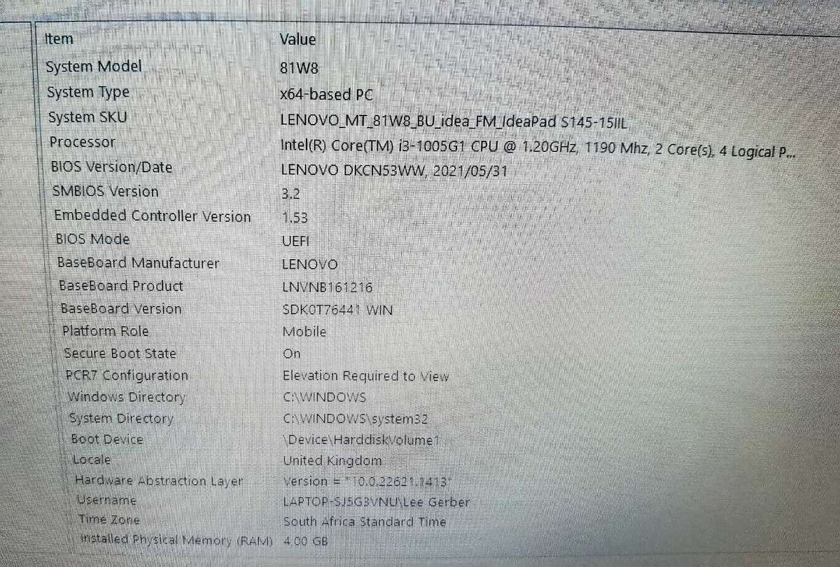 Lenovo 81W8 corei3 8th gen