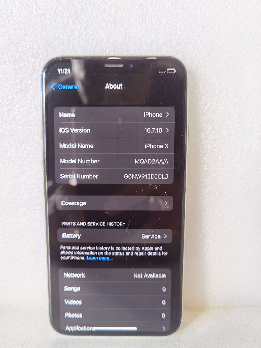 IPhone X, model:MQAD2AA/A