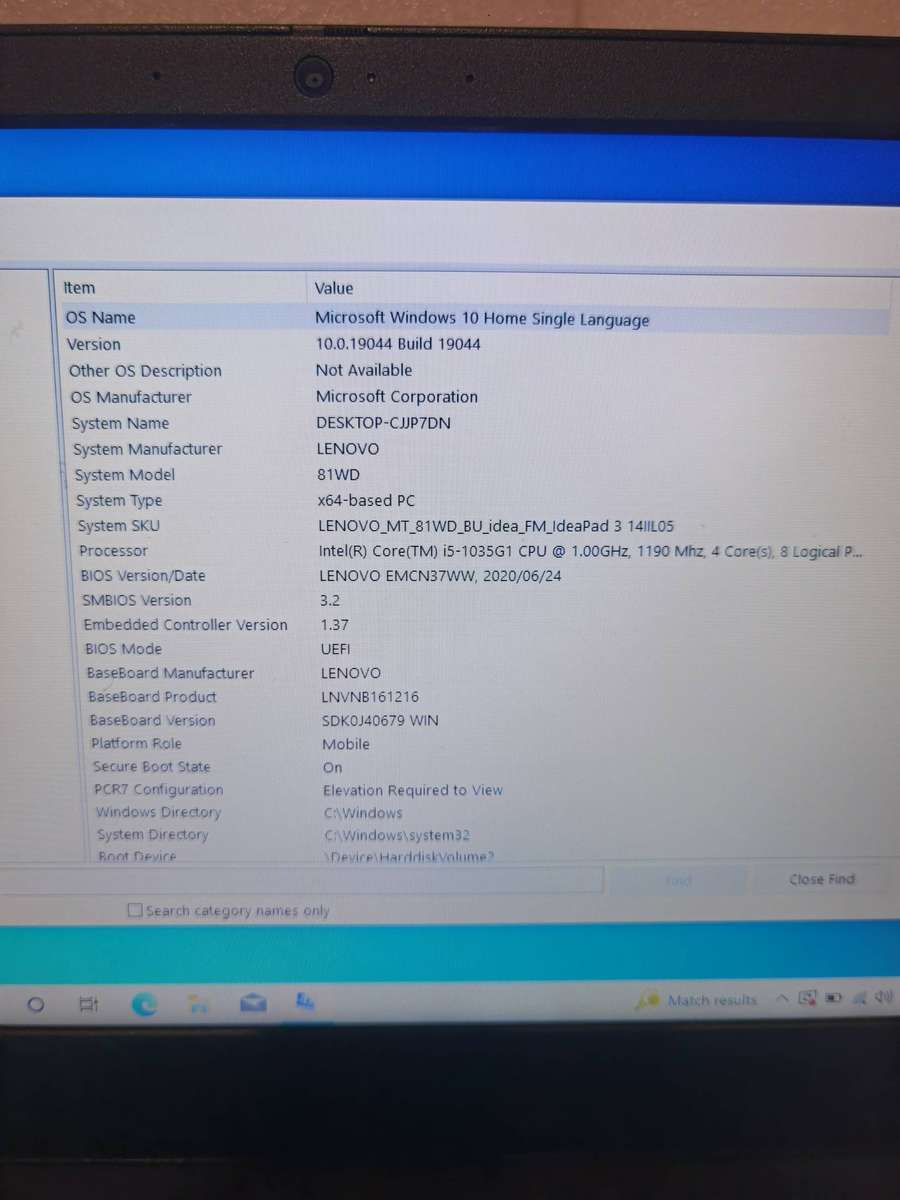 lenovo ideapad 3 model: 81wd