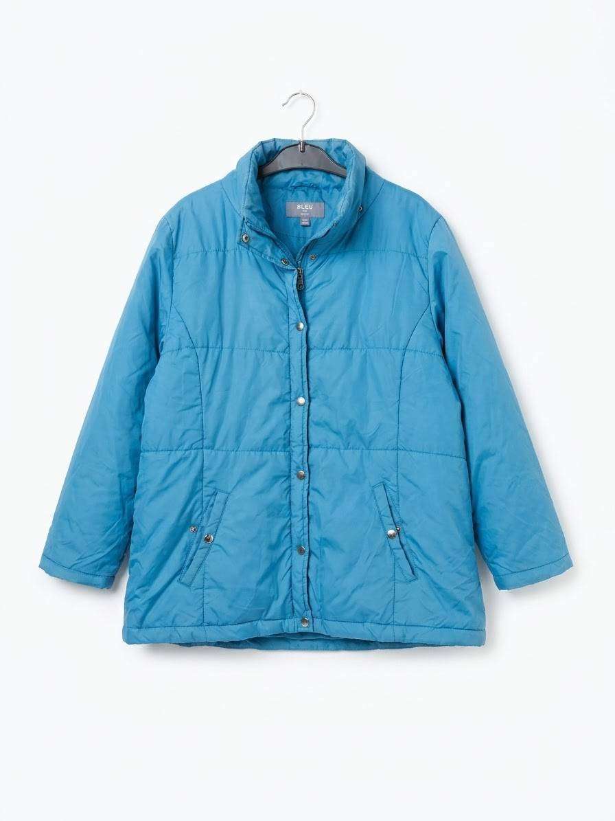 Bleu Bonheur Vintage Blue Quilted Puffer Jacket - Size XXL