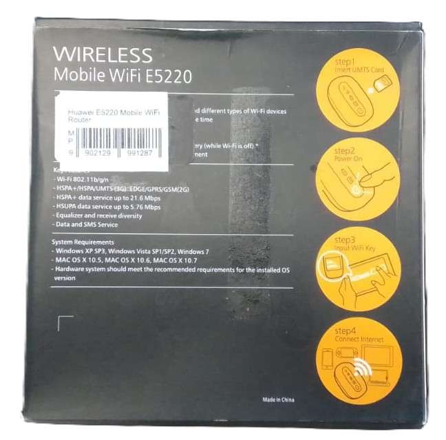 HUAWEI E5220 WI-FI HOTSPOT POCKET ROUTER *NEW - OPEN BOX*