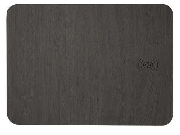 Wooden 2-in-1 Wireless Charger Mouse Pad - Black