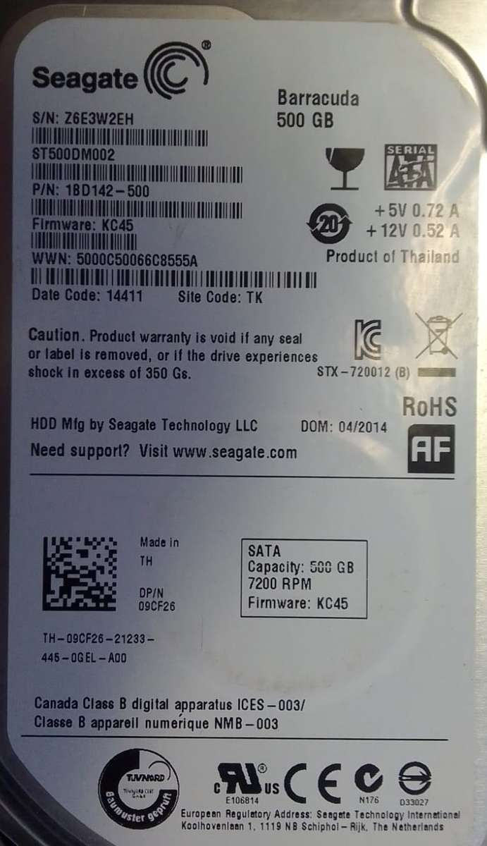 SEAGATE 500GB 3.5" (DESKTOP) HARD DRIVE