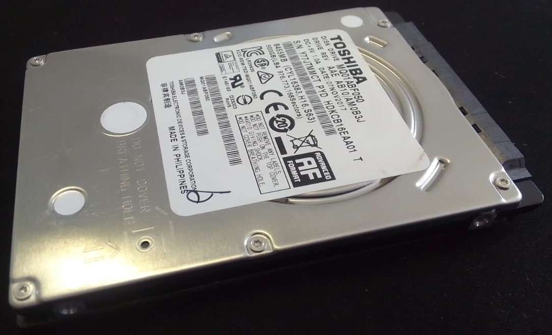 TOSHIBA MQ01ABFO50 500GB NOTEBOOK (2.5") HARD DISK - 100% HEALTH