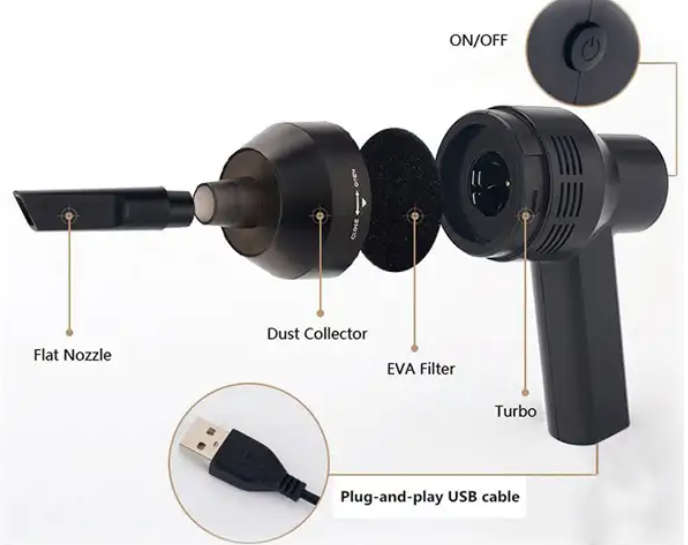 Portable Handheld USB Vacuum Dust Cleaner for Laptop Desktop PC