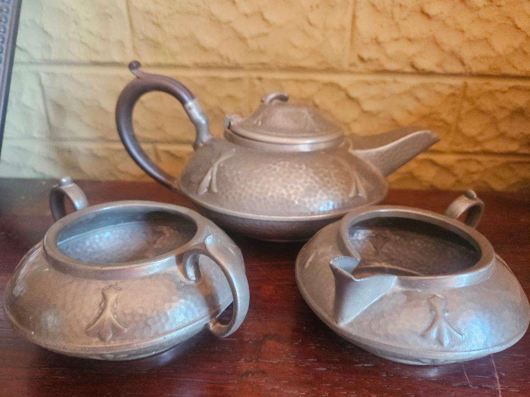 Antique Pewter Tea Set
