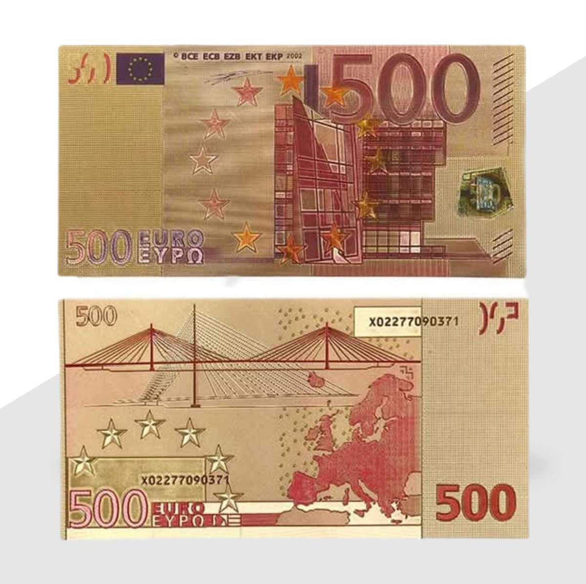 24kt GOLD 500 EURO PAPER MONEY