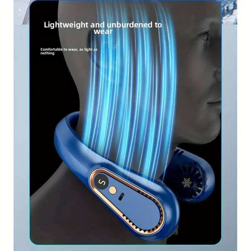 Portable USB Neck Hanging Fan  Bladeless, Wearable, Rechargeable