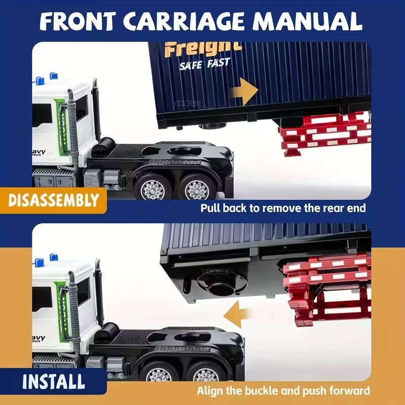 1:12 Scale 9-Channel Remote Control Truck  Music, Lights & Storage Container