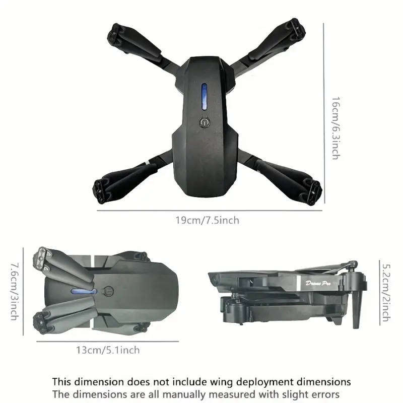 E88 Foldable Training Drone with HD Camera + 3 Batteries Included