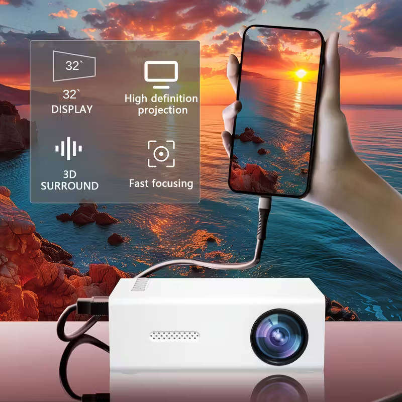 Compact Mini Projector - Power Adapter Included!