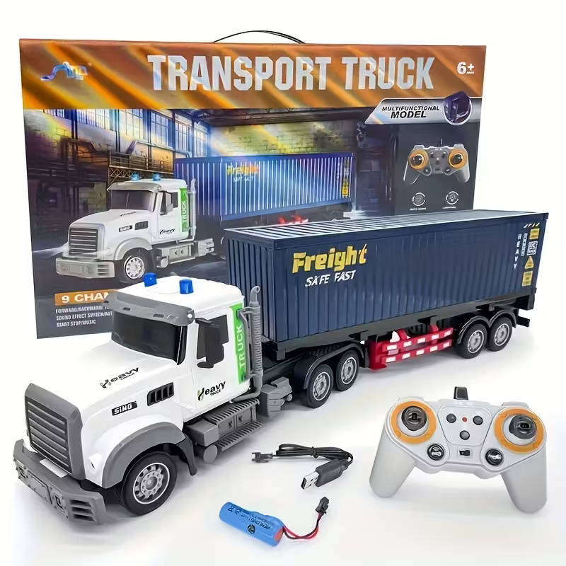 1:12 Scale 9-Channel Remote Control Truck  Music, Lights & Storage Container