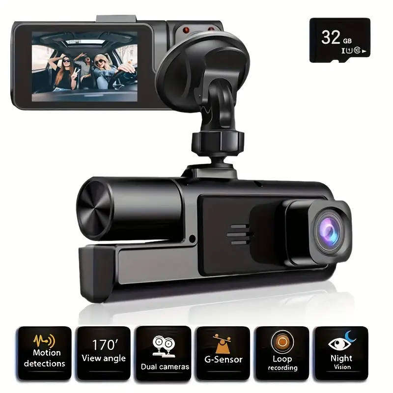 Dashcam + 32gb SD card  Compact Vehicle DVR Camera