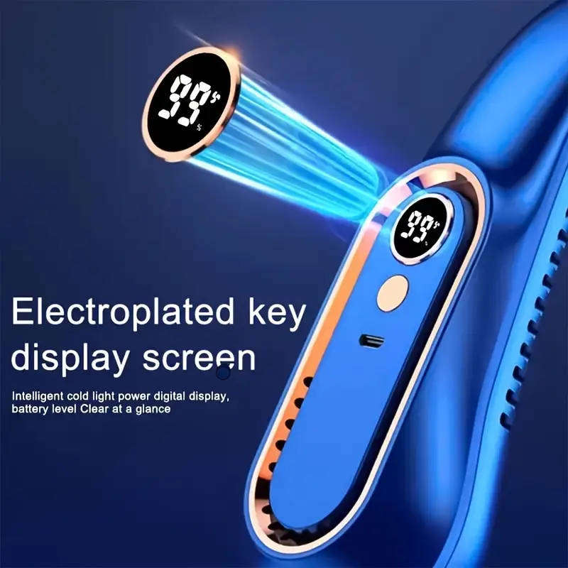 Portable USB Neck Hanging Fan  Bladeless, Wearable, Rechargeable