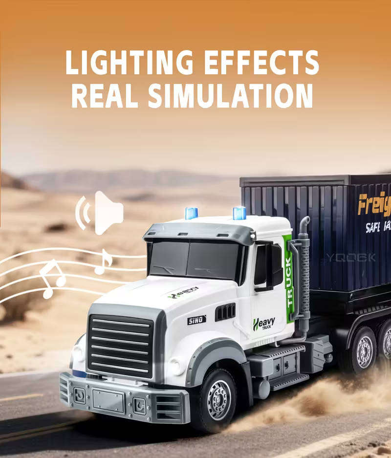 1:12 Scale 9-Channel Remote Control Truck  Music, Lights & Storage Container