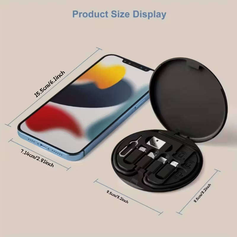 All-in-One USB-C Travel Toolkit Case | Phone Stand + Adapters + SIM Storage