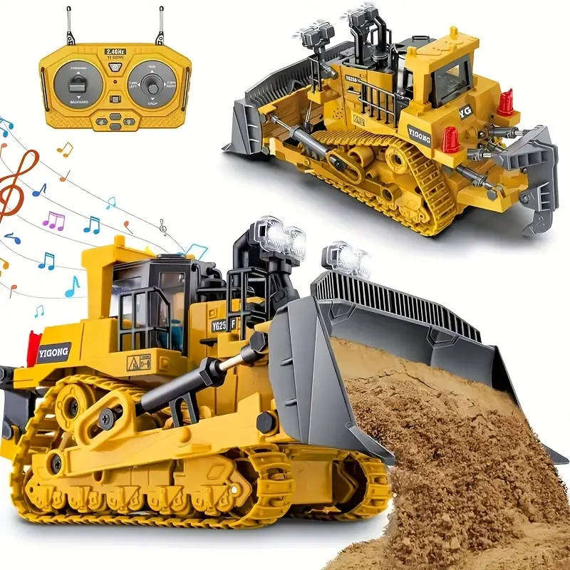 RC Bulldozer  Construction Vehicle with Lights & Sounds