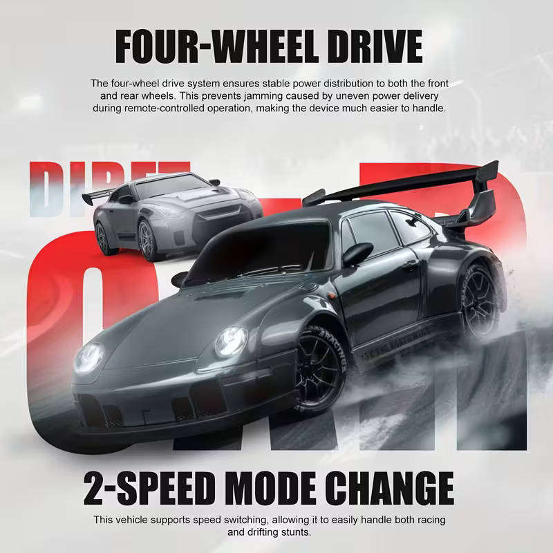 RC Porsche 911 Themed Drift Racer Kit  1:24