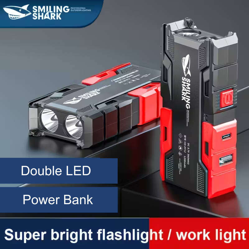 Smiling Sharks Flashlight + Power Bank | USB-C Rechargeable | Type-A Output