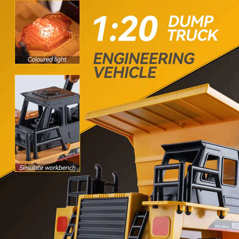 RC Dump Truck Toy  Heavy-Duty Remote-Controlled Construction Vehicle