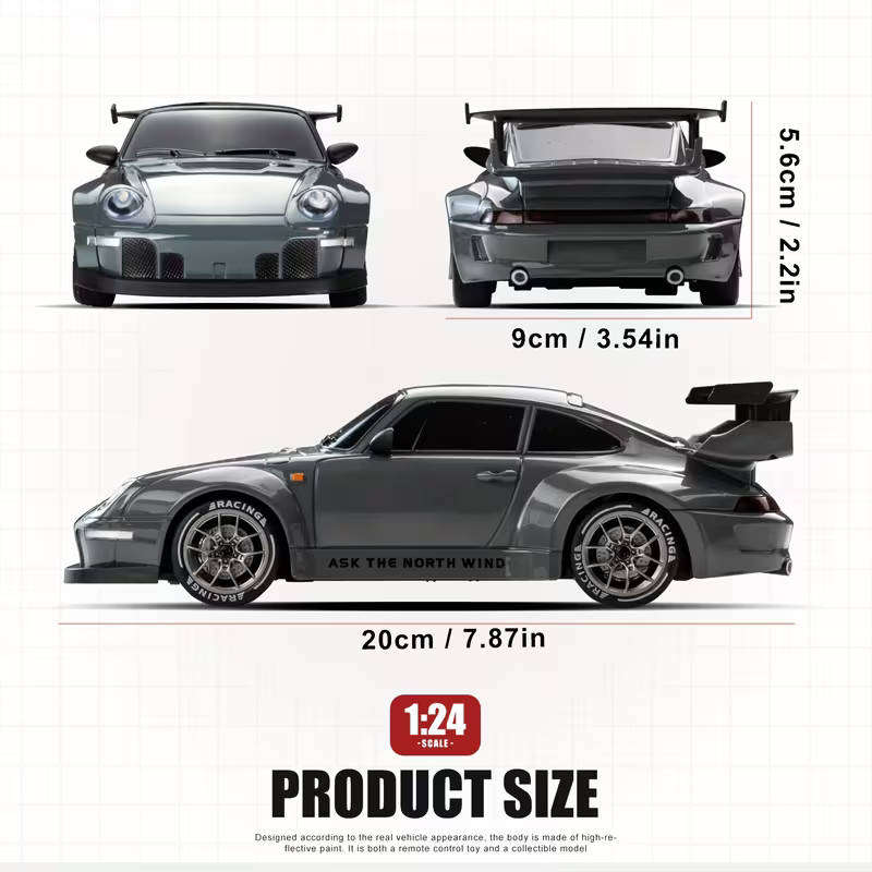 RC Porsche 911 Themed Drift Racer Kit  1:24