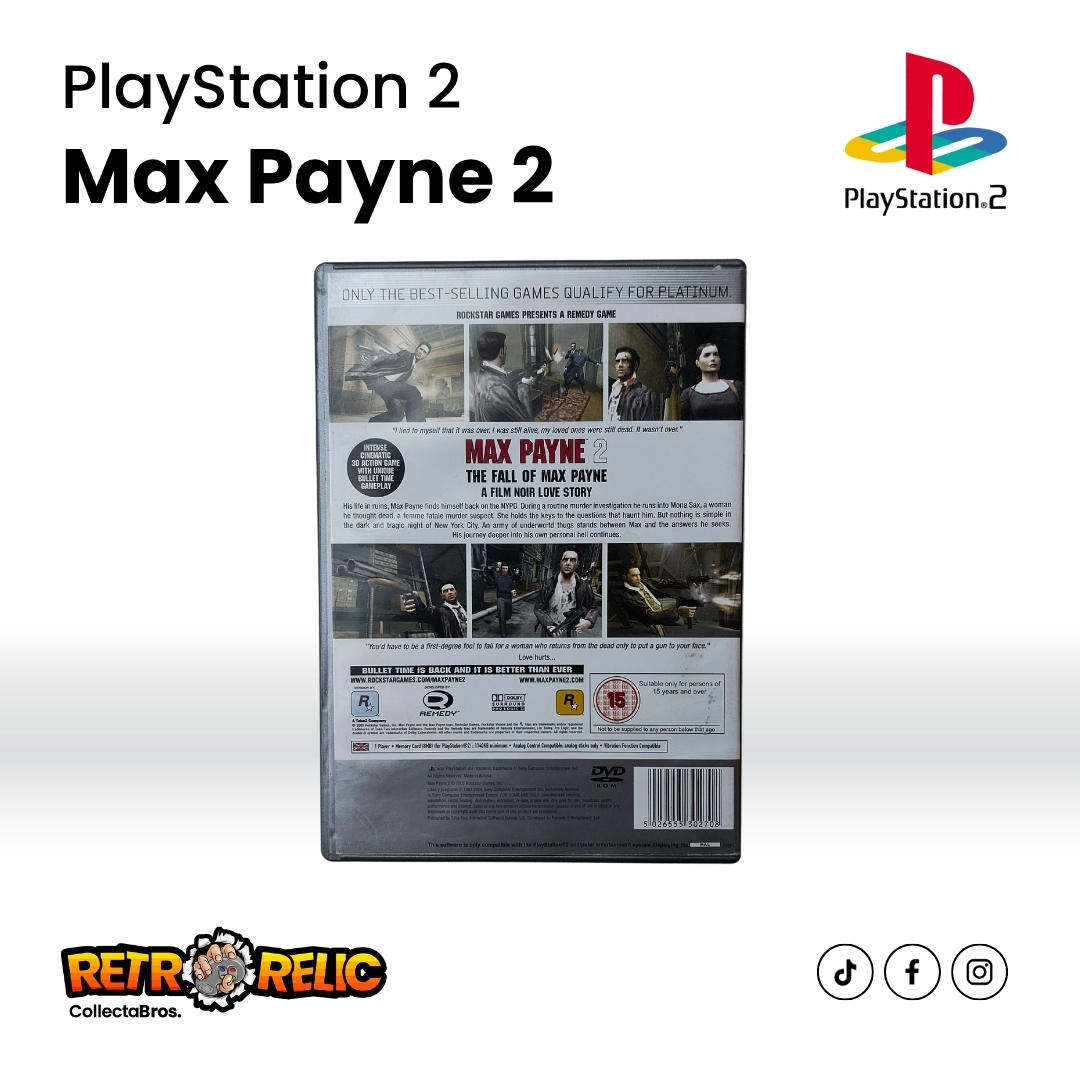 Max Payne 2 Platinum (PS2) videogame