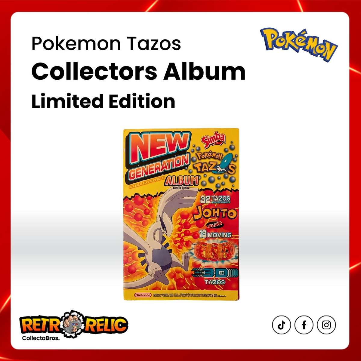Pokémon Tazos - New Generation Collectors Album Complete with Tazo's