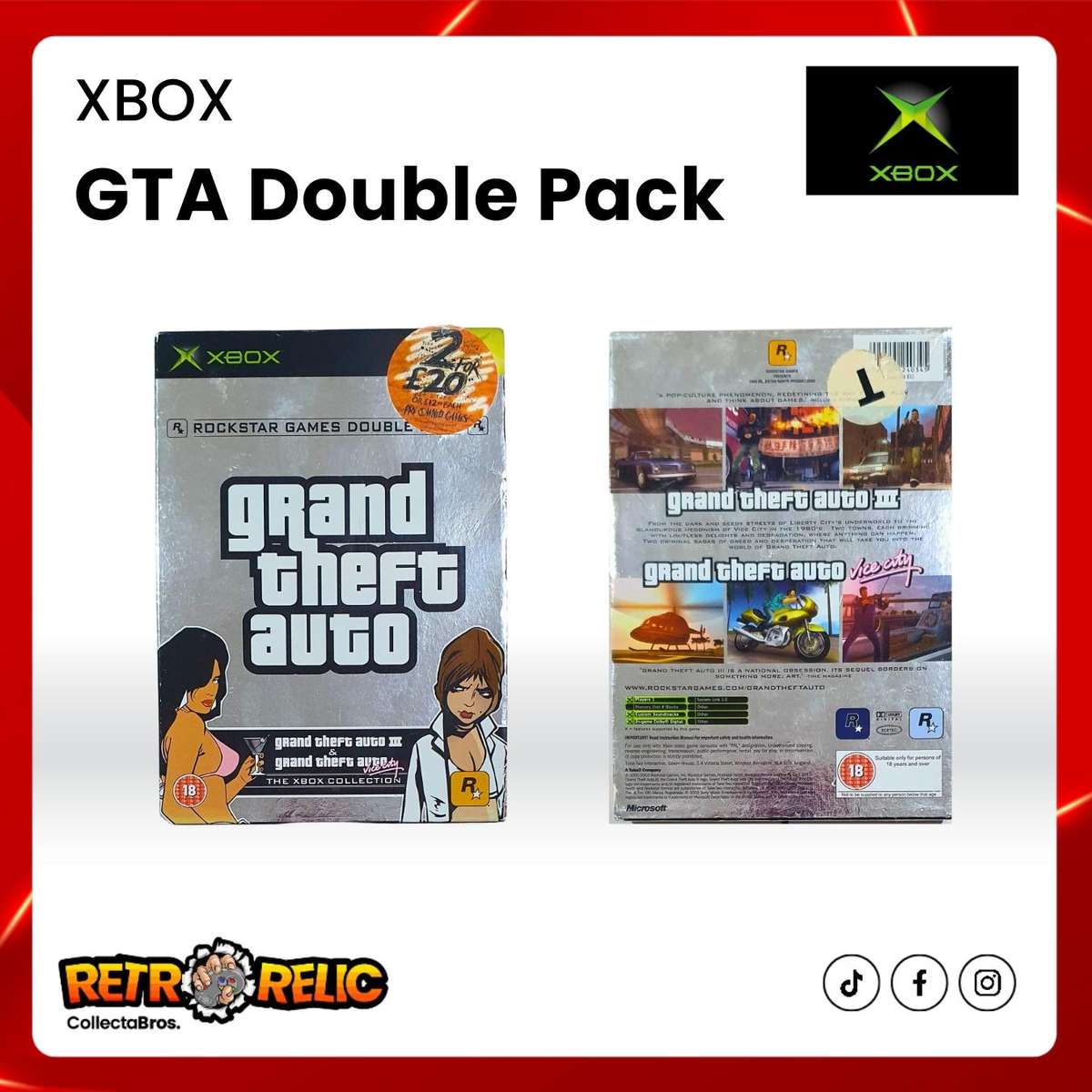 GTA Double Pack Original Xbox Video Game!