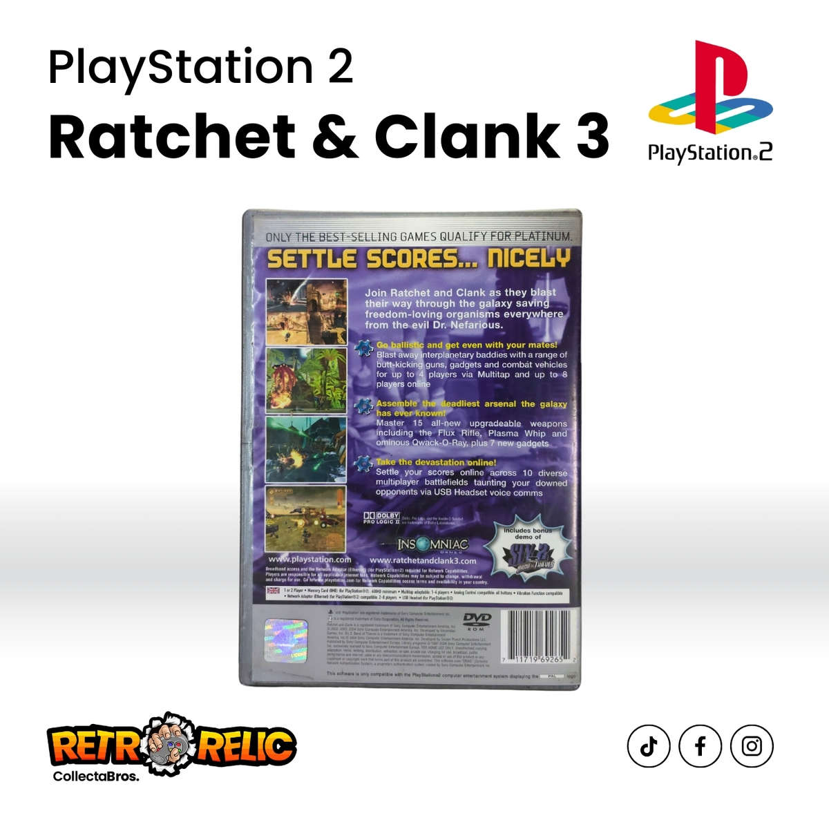 Ratchet & Clank 3 Platinum (PS2) videogame - Pre-Owned