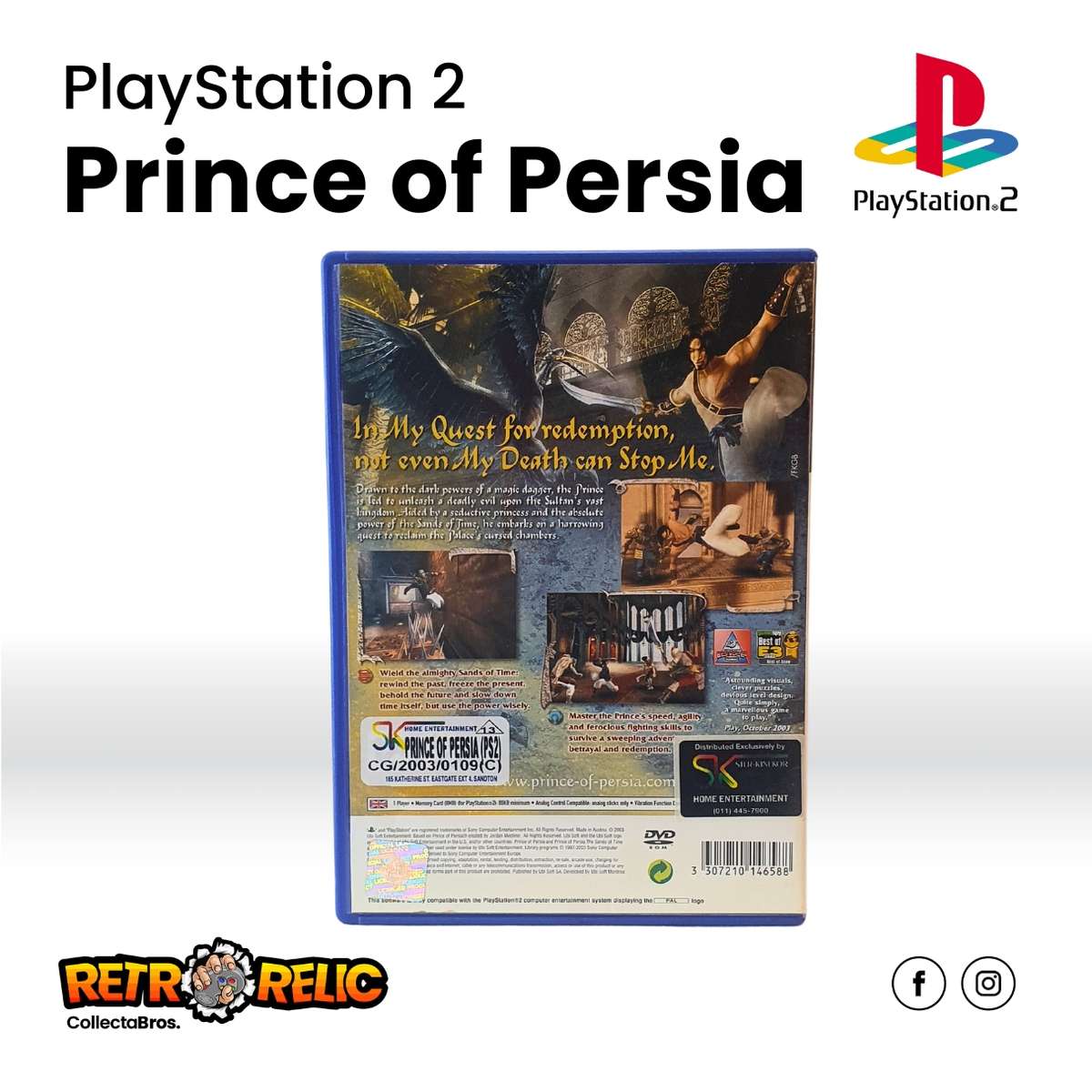 Prince of Persia the Sands of Time PlayStation Two (PS2) videogame  Pre-Owned