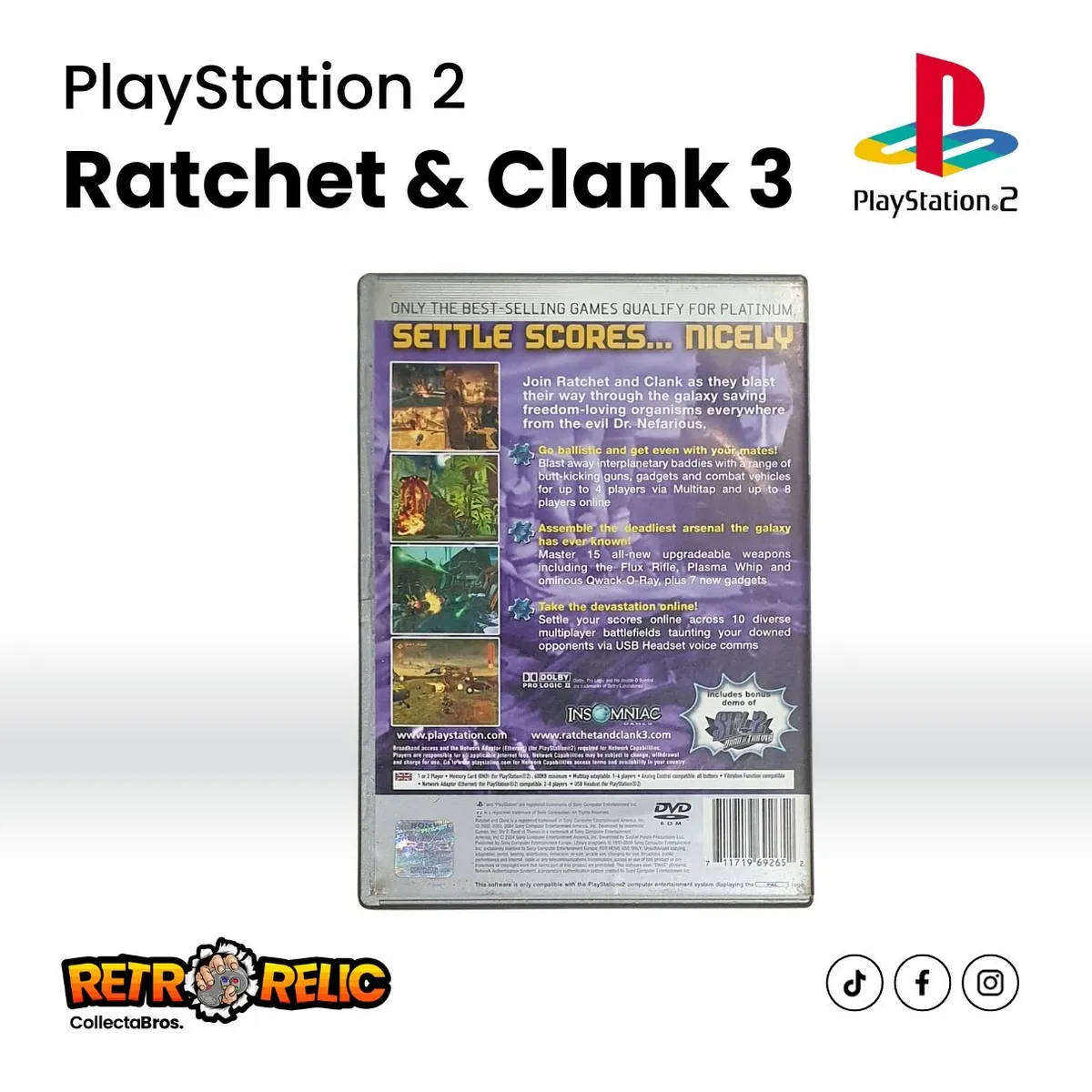 Ratchet & Clank 3 Platinum (PS2) videogame - Pre-Owned