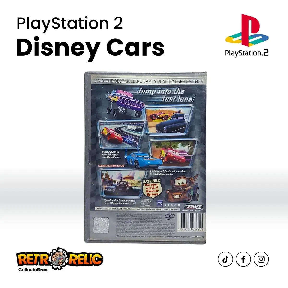 Disney Pixar Cars PS2 Videogame - Pre-Owned