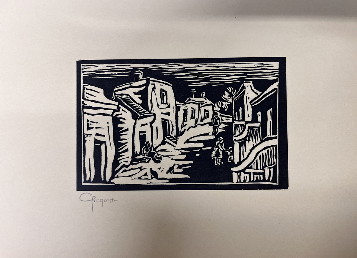 Gregoire Boonzaier-signed linocut