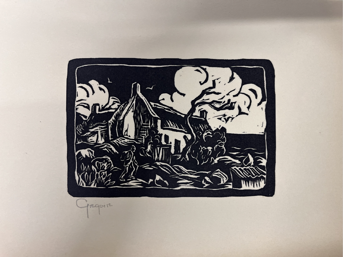 Gregoire Boonzaier-Signed Linocut