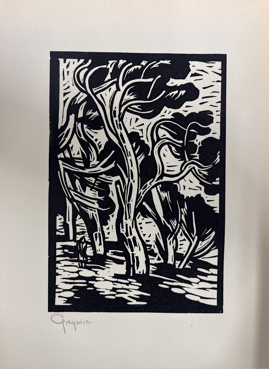 Gregoire Boonzaier-Signed Linocut