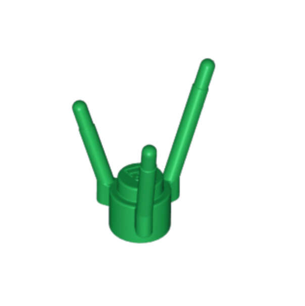 LEGO Plant Flower Stem  with Stud and 3 Stems ~ Green