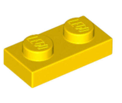 LEGO Parts 1 x 2 Plate ~ {Yellow}