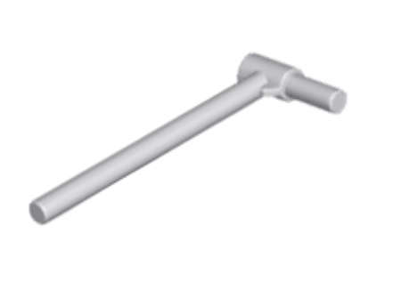 LEGO Parts  Bar 5L with Handle (Friction Ram) ~ {Light Bluish Grey}
