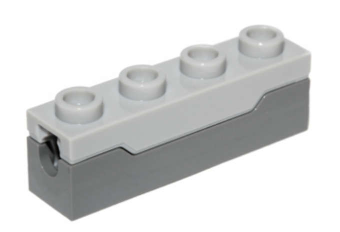 LEGO Projectile Launcher 1 x 4 Spring Shooter with Light Bluish Gray Top - Dark Bluish Grey