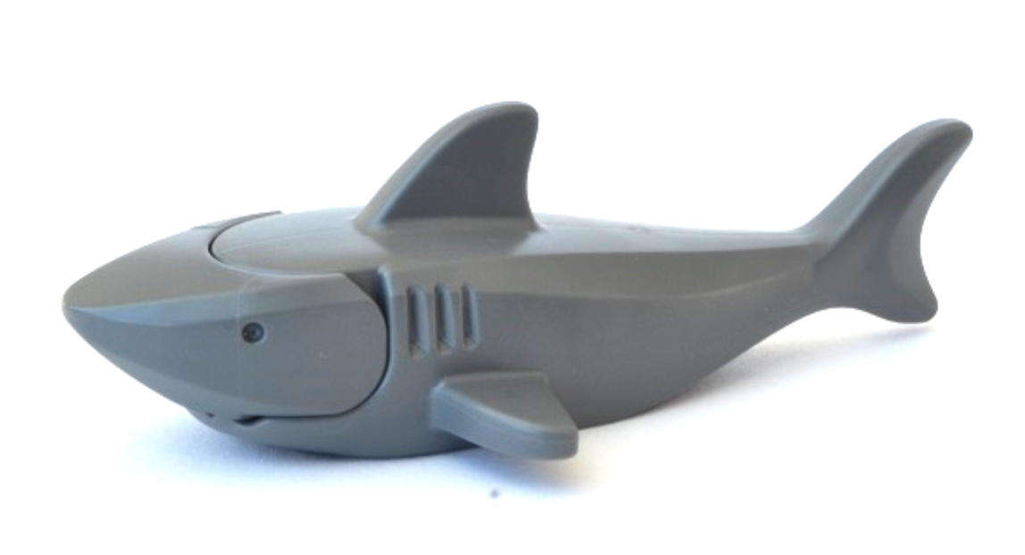 LEGO Animal, Water, Shark with Rounded Nose and Debossed Gills and Eyes ~ {Dark Bluish Grey}