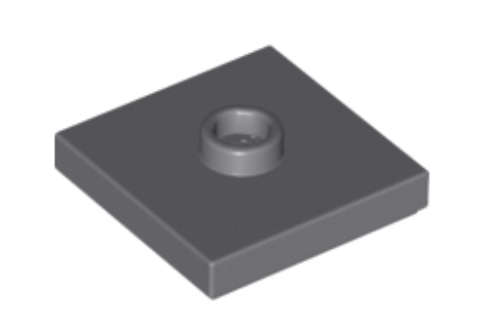 LEGO Parts Plate Modified 2 x 2 with Groove and 1 Stud in Center (Jumper) ~ Dark Bluish Grey