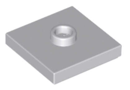 LEGO Parts Plate Modified 2 x 2 with Groove and 1 Stud in Center (Jumper) ~ Light Bluisg Grey