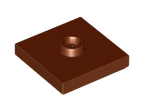 LEGO Parts Plate Modified 2 x 2 with Groove and 1 Stud in Center (Jumper) ~ Reddish Brown