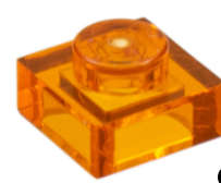 LEGO Parts 1 x 1 Plate Trans-Orange