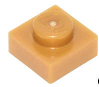 LEGO Parts 1 x 1 Plate Pearl Gold